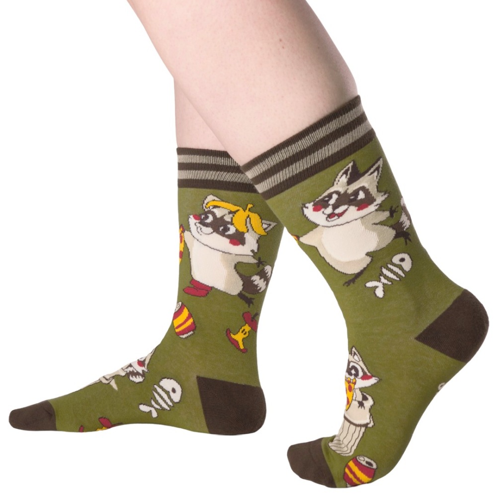 Footclothes - Trash Panda Pizza Party Sokken - Groen